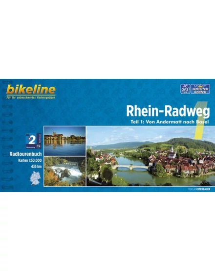 Cartographia - Rajna ghid de ciclism 1. Andermatt - Basel - 9783850004855