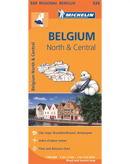 Cartographia-Belgia (centru, nord) harta - Michelin (533)-9782067183452