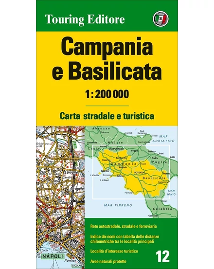 Cartographia-Campania și Basilicata harta regiunii-TCI-9788836577989