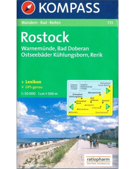 Cartographia-K 735 Rostock - Warnemünde - Bad Doberan harta turistică-9783854916864