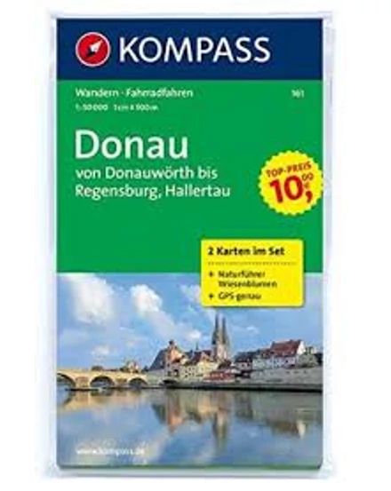 Cartographia-K 161 Dunărea  (Donauwört - Regensburg) harta turistică-9783850261807