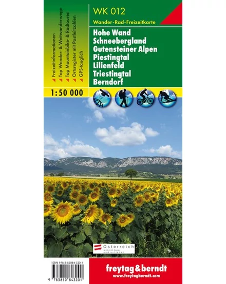 Cartographia-WK012 Hohe Wand - Schneebergland - Gutensteiner Alpen - Piestingtal - Lilienfeld - Triestingtal - Berndorf  harta turistică (Freytag)-9783850843201