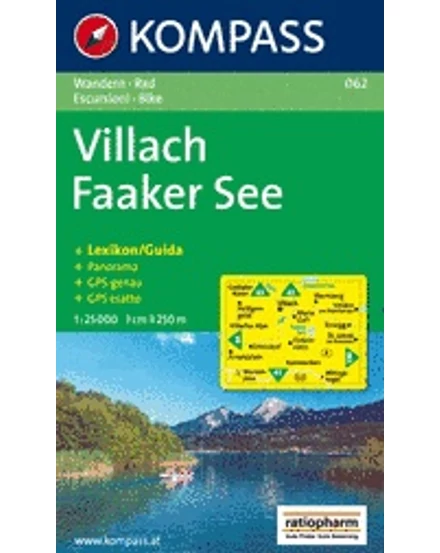 Cartographia-K 062 Villach - Faaker See harta turistică-9783854917045