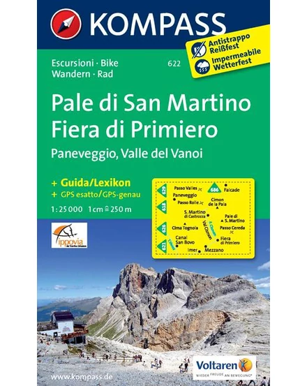 Cartographia-K 622 Pale di San Marino - Fiera di Primiero harta turistică-9783850267380