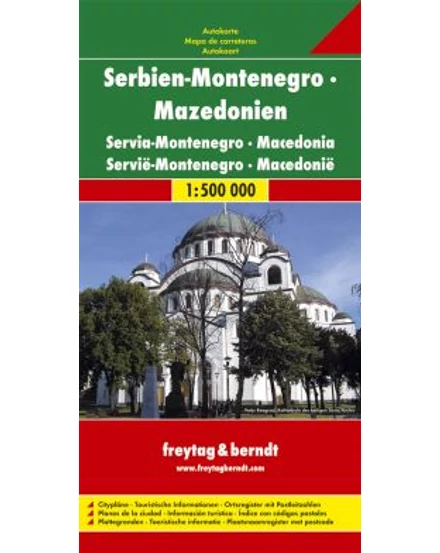 Cartographia-Serbia - Montenegro - Macedonia harta (Freytag)-9783707904314