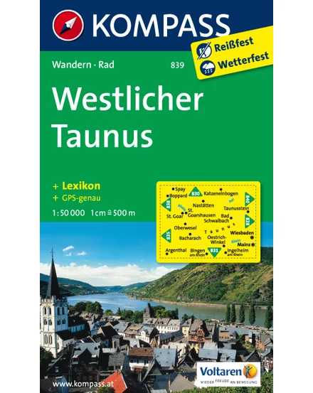 Cartographia-K 839 Taunus Vest harta turistică-9783850264891