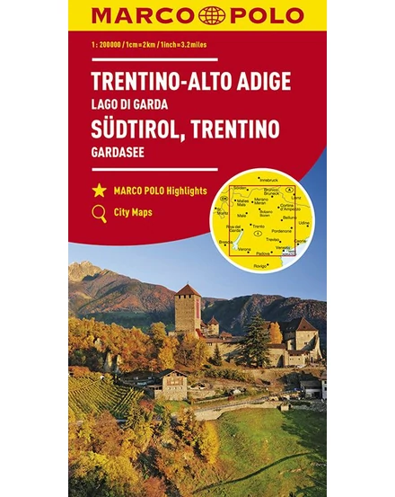 Cartographia-Italia - Tirol de Sud harta regiunii  , Trentino, Lacul Garda harta-9783829739757