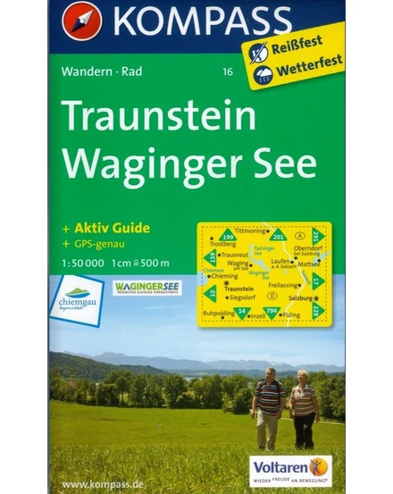 Cartographia-K 16 Traunstein, Waginger See harta turistică-9783850268707