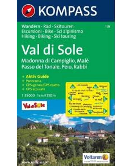 Cartographia-K 119 Val di Sole, Madonna di Campiglio, Malè, Passo del Tonale, Peio, Rabbi harta turistică-9783850261012