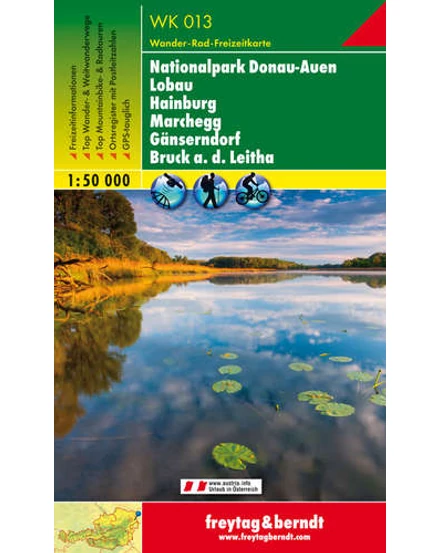 Cartographia-WK013 Nationalpark Donau - Auen - Lobau - Hainburg - Marchegg - Gänserndorf - Bruck a.d. Leitha harta turistică (Freytag)-9783850847001