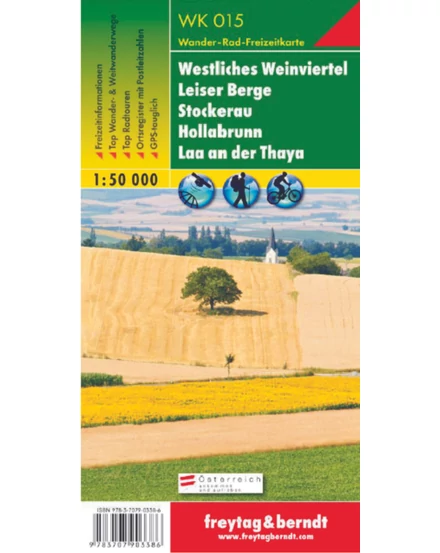 Cartographia-WK015 Westliches Weinviertel - Stockerau - Leiser Berge - Hollabrunn - Laa an der Thaya  harta turistică (Freytag)-9783707903386