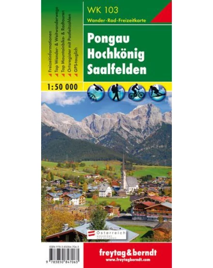 Cartographia-WK103 Pangau - Hochkönig - Saalfelden harta turistică (Freytag)-9783850847063