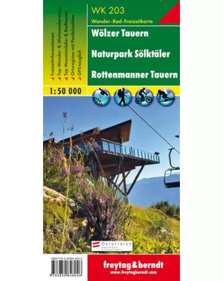 Cartographia-WK203 Wölzer Tauern - Naturpark Sölktaler - Rottenmanner Tauern harta turistica (Freytag)-9783850848046