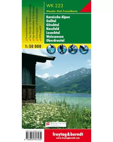 Cartographia-WK223 Alpii Carnic - Gailtal - Gitschtal - Nassfeld - Lesachtal - Weisensee - Oberdrautal  harta turistică (Freytag)-9783850847230
