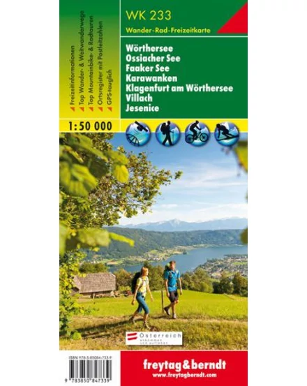 Cartographia-WK233 Wörthersee - Ossiacher See - Faaker See - Karawanken - Klagenfurt am Wörthersee - Villach - Jesenice harta turistică (Freytag)-9783850847339