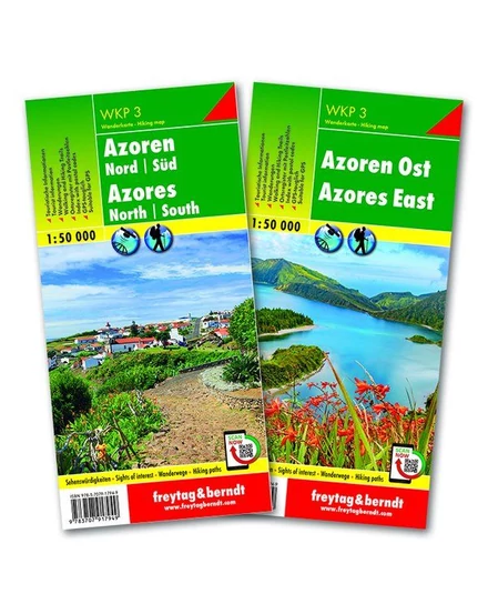 Cartographia - WKP 3 Insulele Azori - set 2 hărți, 1:50 000 -  9783707917949