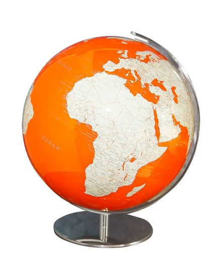 Cartographia - Glob cu cristale Swarovski - iluminat cu contur portocaliu, 34 cm- ARTLINE ORANGE - 9783955243166