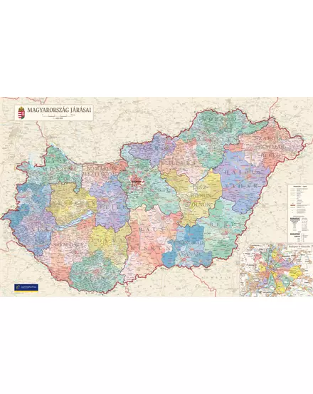 Cartographia-Harta regionala Ungaria II., harta de perete (maghiară) - mărime și manoperă la alegere