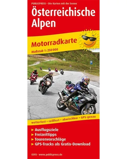 Cartographia - Alpii austrieci harta pentru motociclisti (moto) - 9783747303931