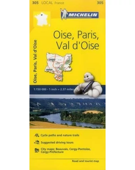 Cartographia-Oise, Paris, Val d'Oise - Franța harta regiunii (Michelin 305)-9782067209985