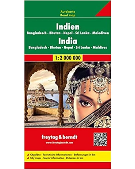 Cartographia-India - Banglades - Bhutan - Nepal - Sri Lanka harta - AK179 (Freytag)-9783707913897