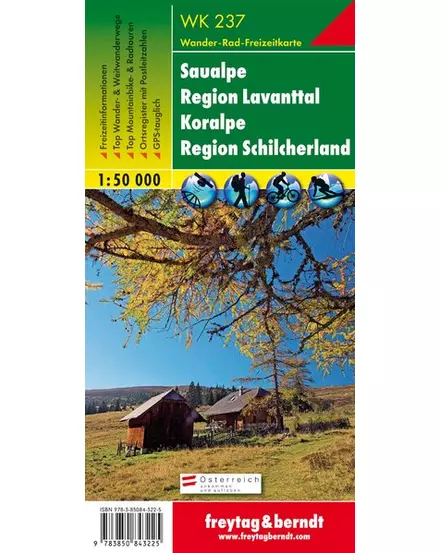 Cartographia-WK237 Saualpe - Region Lavanttal - Koralpe - Region Schilcherland harta turistică (Freytag)-9783850843225