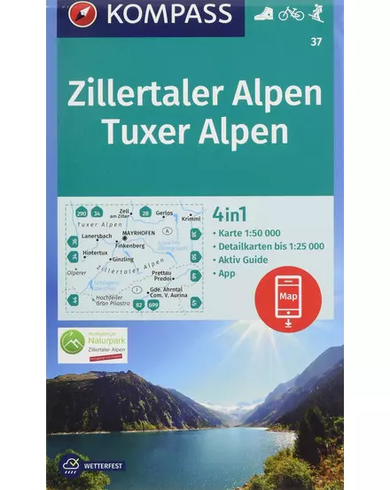 Cartographia-Zillertaler/Tuxer Alpen harta turistică-9783990444634