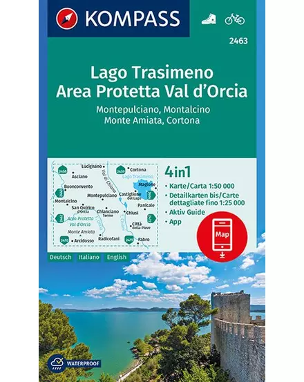 Cartographia-K 2463 Lago Trasimeno, Area Prottetta Val d'Orcia harta turistică-9783990446164