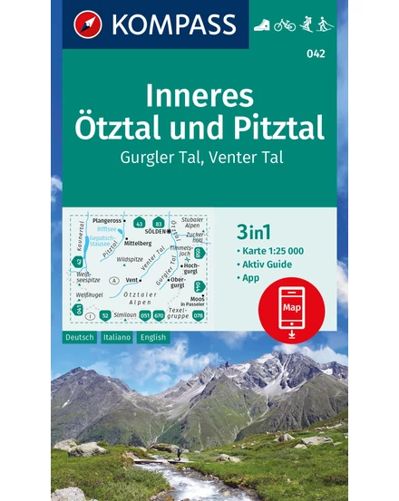 Cartographia-K 042 Inneres Ötztal, Pitztal, Gurgler Tal, Venter Tal harta turistică-9783991218777