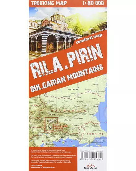Cartographia-Rila, Pirin (Bulgaria) harta trekking-9788361155591