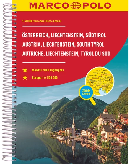 Cartographia-Austria, Lichtenstein, Tirol Sud - atlas - Marco Polo-9783575016607