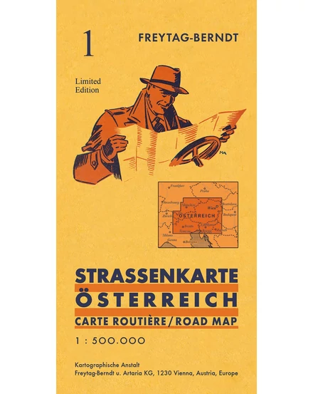Cartographia - Austria harta auto (Retrocover) - Freytag - 9783707918663