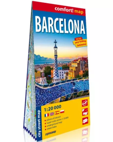 Cartographia-Barcelona harta Comfort (laminat)-9788381902977