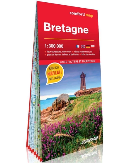 Cartographia-Bretagne Comfor harta laminată- Expressmap-9788381906234