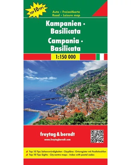 Cartographia - Campania, Basilicata harta auto și de agrement - Freytag - 9783707914924
