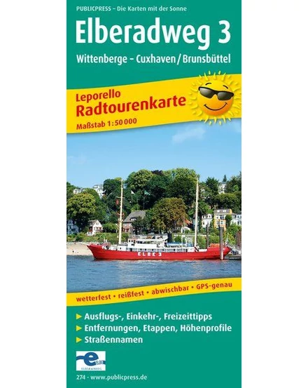 Cartographia-Elba 3. Wittenberge - Cuxhaven  -  Harta pentru ciclism-9783899202748