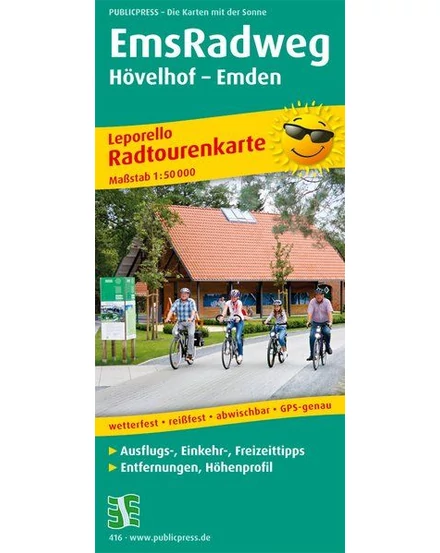 Cartographia-Ems Hövelhof - Emden -  Harta pentru ciclism-9783899204162