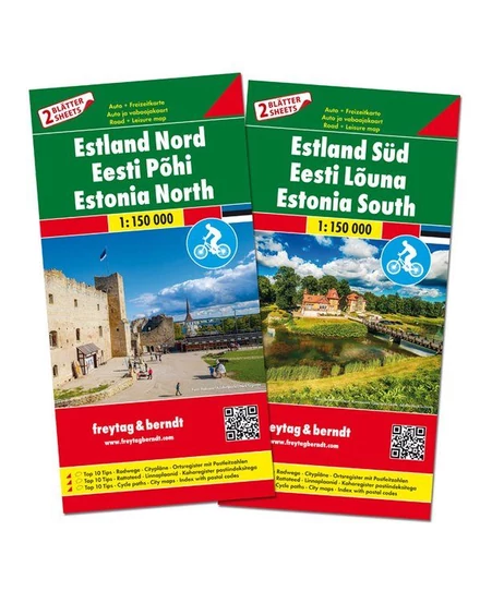 Cartographia - Estonia - set 2 hărți auto și de agrement (Nord, Sud) - Freytag - 9783707917727