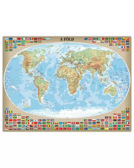 Cartographia-Harta geografica a lumii cu steaguri, harta de perete (maghiara) - marime si manopera la alegere - 9789633538845