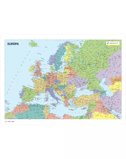 Cartographia-Harta Europei I., harta de perete (maghiară) - mărime și manoperă la alegere