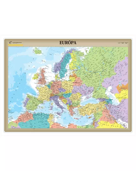 Cartographia-Harta Europei II., harta de perete (maghiară) - mărime și manoperă la alegere