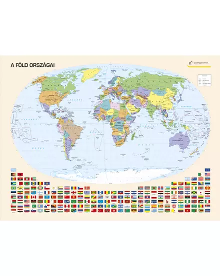 Cartographia-Harta lumii I., harta de perete (maghiara) - marime si manopera la alegere