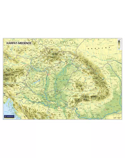 Cartographia-Harta geografica Podisul Carpatic cu graniţa, harta de perete (maghiară) - mărime și manoperă la alegere