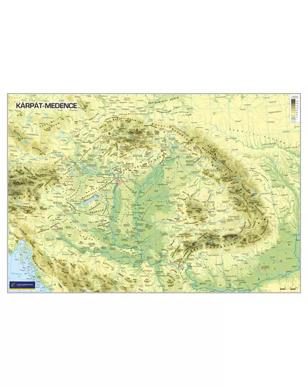 Cartographia-Harta geografica Podisul Carpatic, harta de perete (maghiara) - marime si manopera la alegere