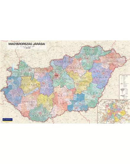 Cartographia-Harta regionala Ungaria I., harta de perete (maghiară)
