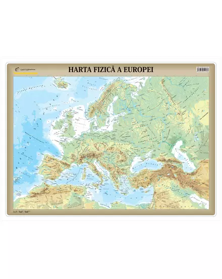 Cartographia-Harta fizica a Europei, harta de perete -mărime și manoperă la alegere-9789633538944