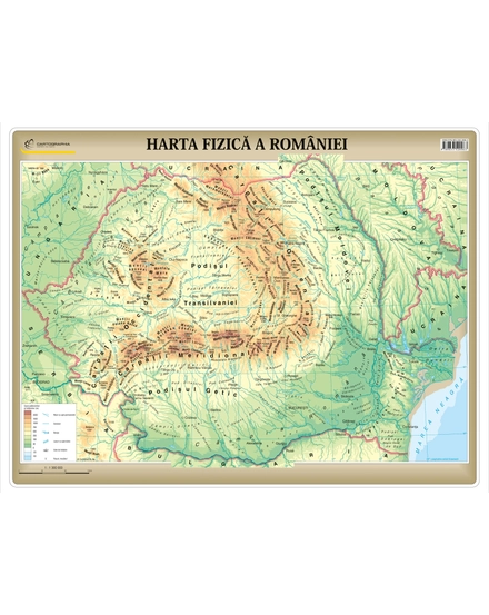 Cartographia-Harta fizica a Românei, harta de perete -mărime și manoperă la alegere-9789633538968
