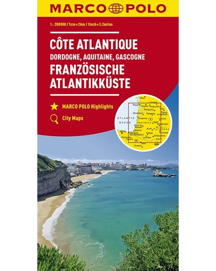 Cartographia-Franța harta partiala - Coasta Atlanticului - Aquitania, Gascogne, Dordogne-9783829737876