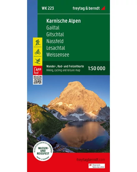 Cartographia-WK223 Alpii Carnic - Gailtal - Gitschtal - Nassfeld - Lesachtal - Weisensee - Oberdrautal  harta turistică (Freytag)-9783707920628