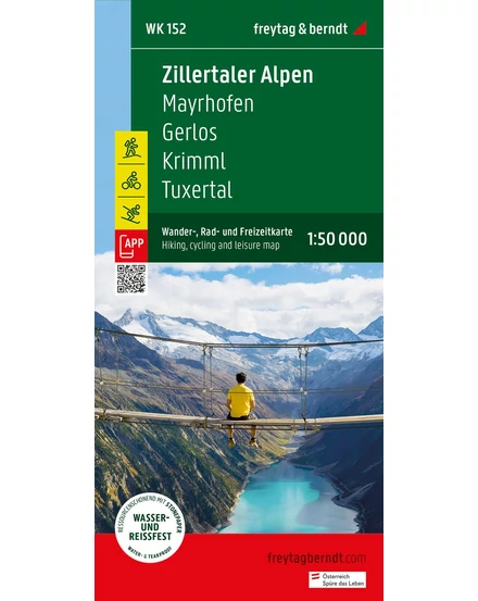 Cartographia-WK152 Mayrhofen - Zillertaler Alpen - Gerlos - Krimml - Tuxertal - Zell im Zillertal harta turistică (Freytag)-9783707920550